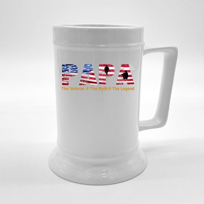 Papa The Veteran The Myth The Legend Front & Back Beer Stein