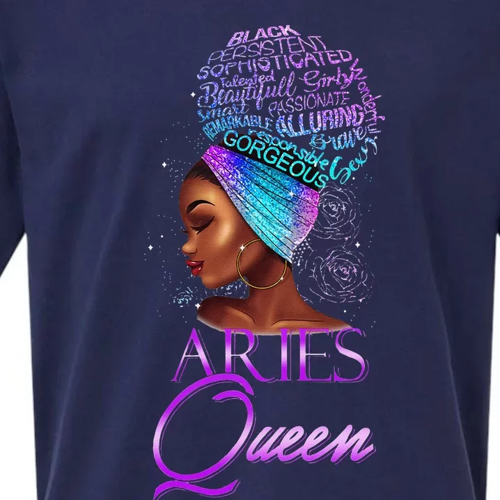 Purple Aries Queen African American Woman March April Zodiac Sueded Cloud Jersey T-Shirt