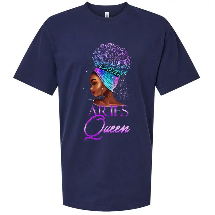 Purple Aries Queen African American Woman March April Zodiac Sueded Cloud Jersey T-Shirt