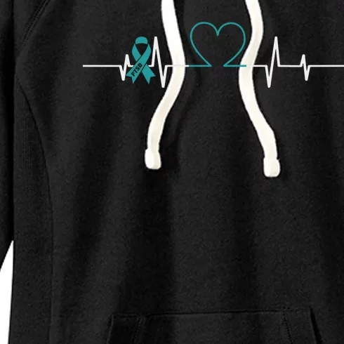 PTSD Awareness Ribbon Heart Love Women's Fleece Hoodie