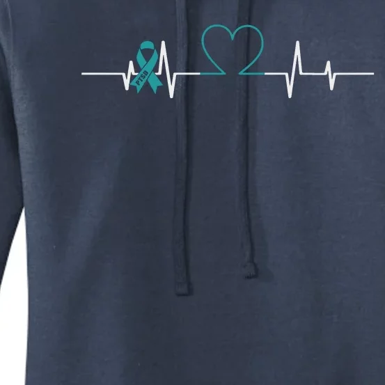 PTSD Awareness Ribbon Heart Love Women's Pullover Hoodie