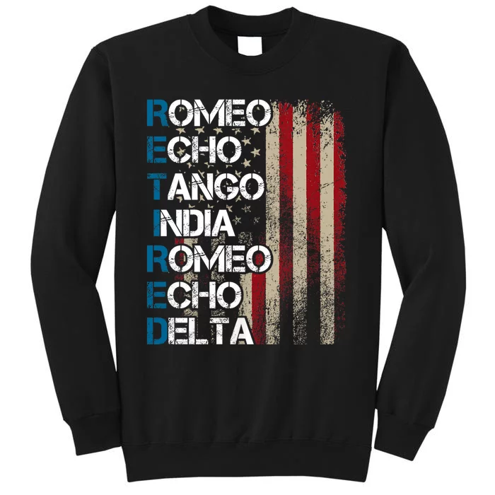 Phonetic Alphabet Retired Veteran Retirement Army Military Sweatshirt