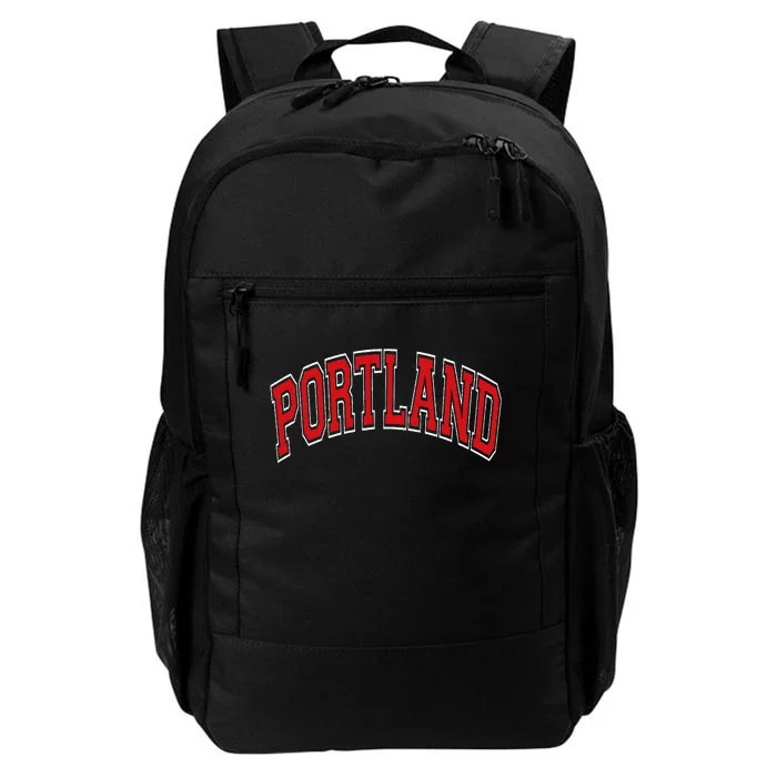 Portland Arched Red Text Daily Commute Backpack