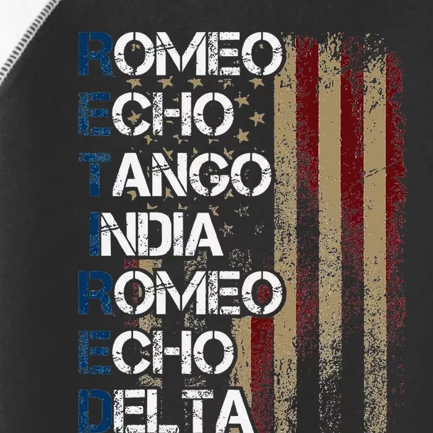 Phonetic Alphabet Retired Veteran Retirement Army Military Toddler Fine Jersey T-Shirt