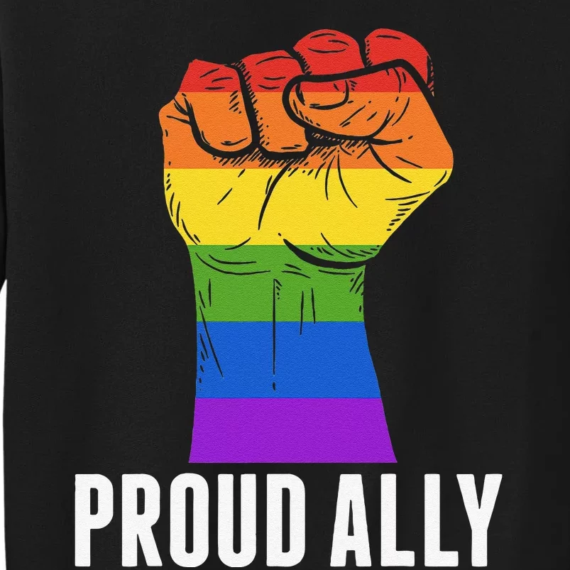 Proud Ally Rainbow Hand Fist LGBT Rainbow Pride Gift Sweatshirt