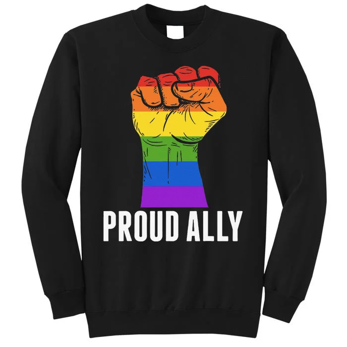 Proud Ally Rainbow Hand Fist LGBT Rainbow Pride Gift Sweatshirt