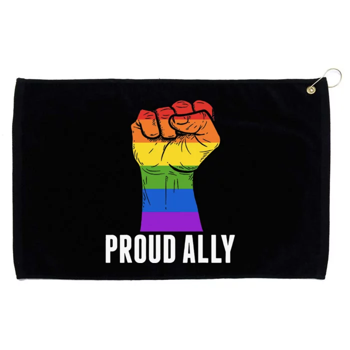 Proud Ally Rainbow Hand Fist LGBT Rainbow Pride Gift Grommeted Golf Towel