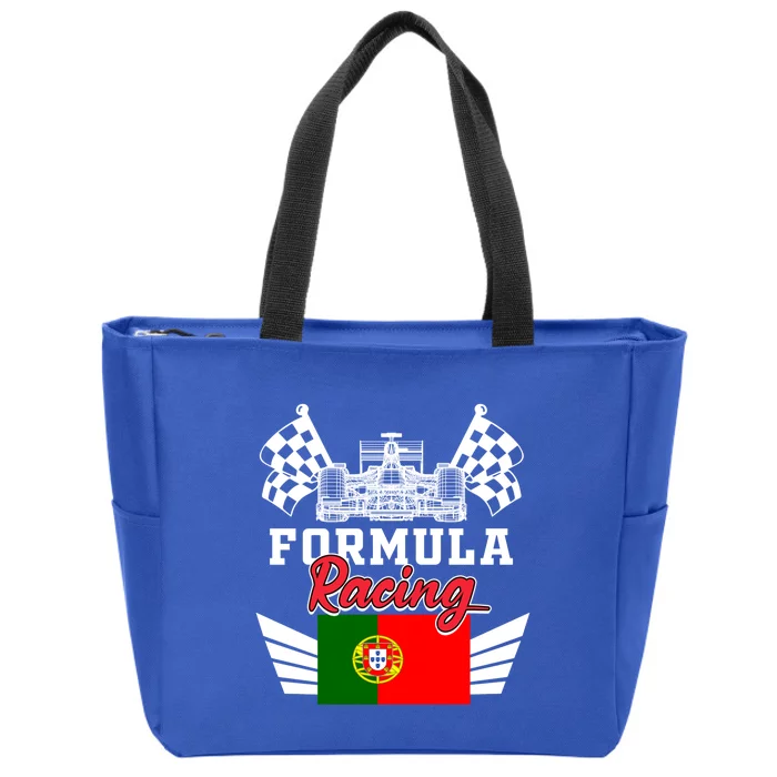 Portuguese Auto Race Portugal Flag Formula Racing Car Racer Meaningful Gift Zip Tote Bag