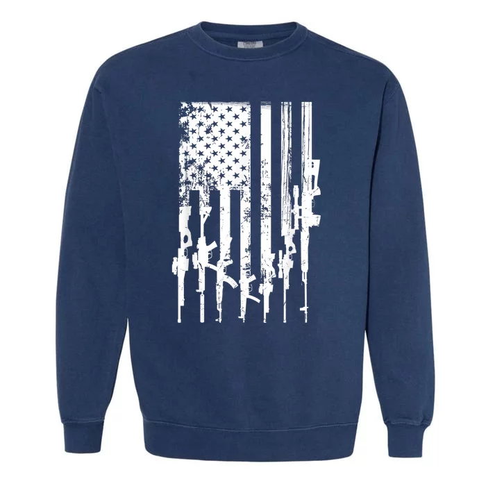 Patriotic American Rifle Flag Pro Gun Gifts Garment-Dyed Sweatshirt