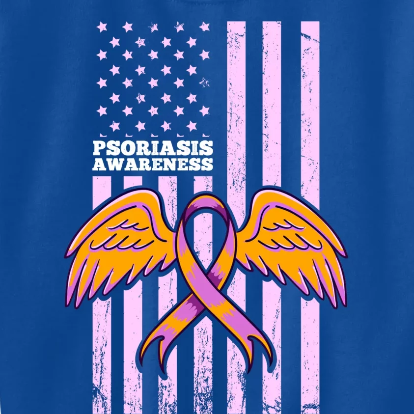 Psoriasis Awareness Ribbon Flag Gift Kids Sweatshirt