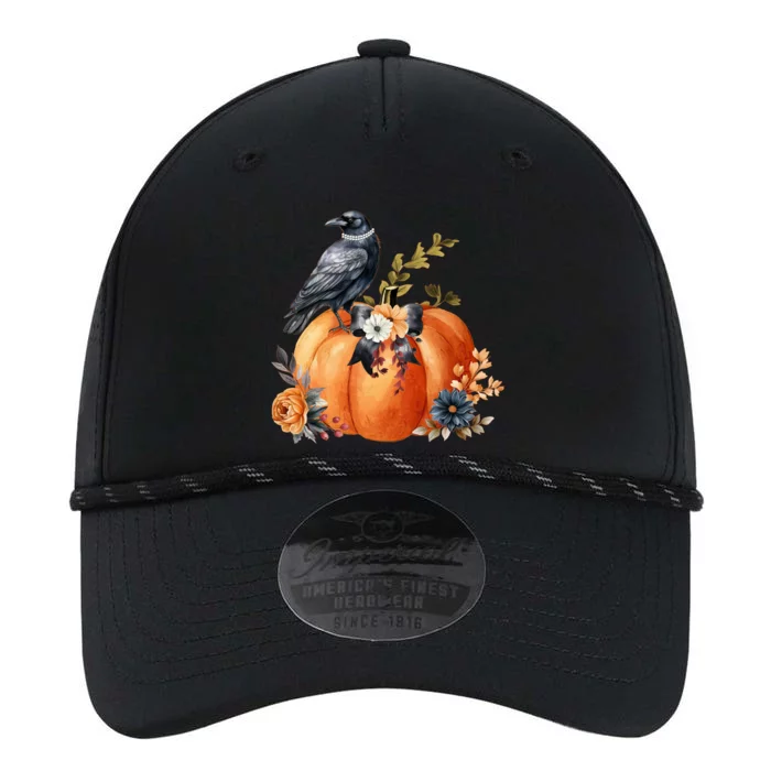 Pretty Autumn Raven Floral Pumpkin Fall Lover Performance The Dyno Cap