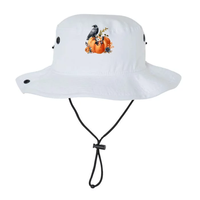 Pretty Autumn Raven Floral Pumpkin Fall Lover Legacy Cool Fit Booney Bucket Hat