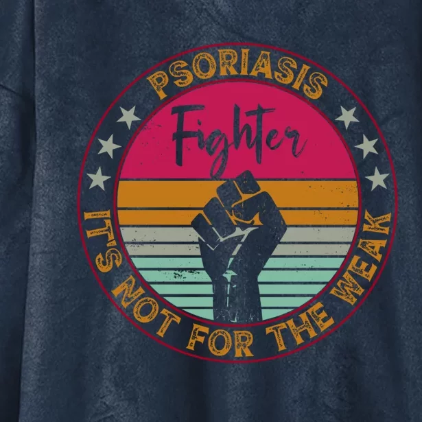 Psoriasis Awareness Retro Fighter Warrior Meaningful Gift Hooded Wearable Blanket