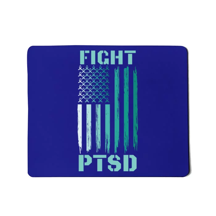 PTSD Awareness Ribbon Hope Support Love American Flag Mousepad