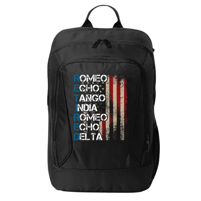 Phonetic Alphabet Retired Veteran Retirement Army Military City Backpack