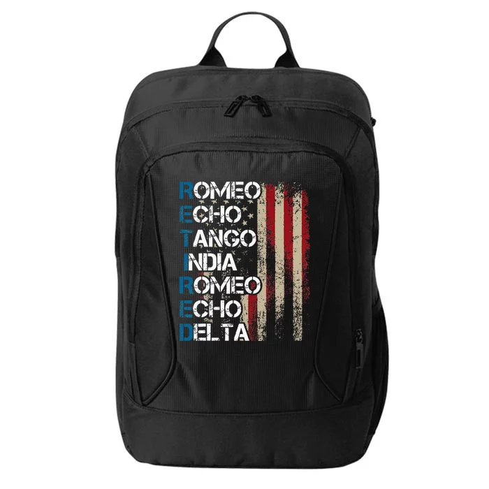 Phonetic Alphabet Retired Veteran Retirement Army Military City Backpack