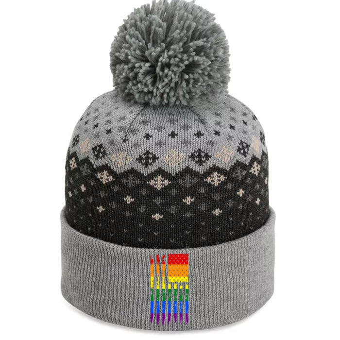 Pride American Rainbow Flag The Baniff Cuffed Pom Beanie