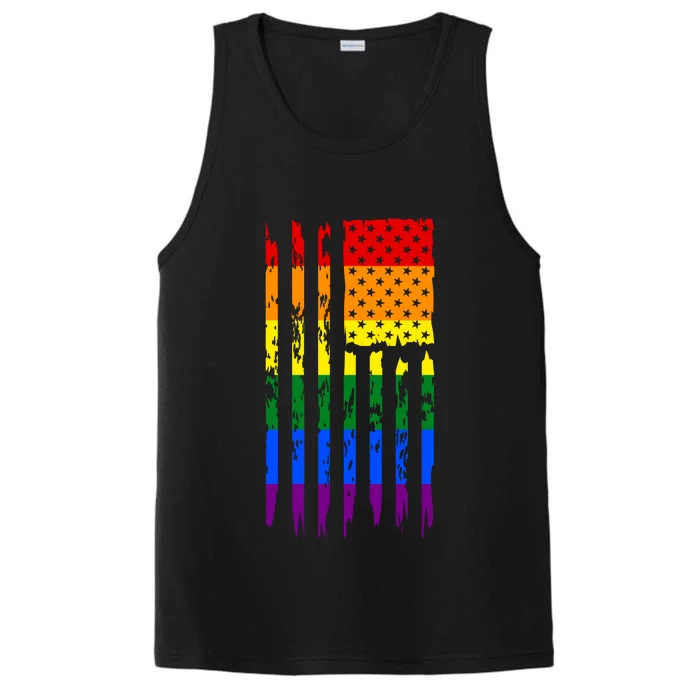 Pride American Rainbow Flag Performance Tank