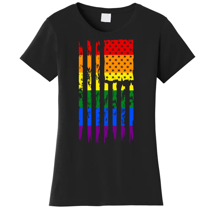 Pride American Rainbow Flag Women's T-Shirt