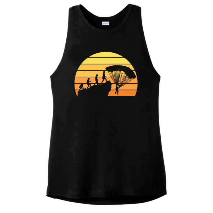 Parachuting Evolution Ladies Tri-Blend Wicking Tank