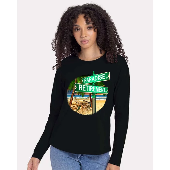 Paradise Dr Retirement Ln Womens Cotton Relaxed Long Sleeve T-Shirt