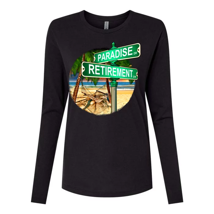 Paradise Dr Retirement Ln Womens Cotton Relaxed Long Sleeve T-Shirt