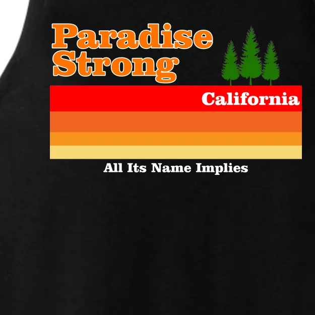 Paradise Strong Camp Fire California Ladies Tri-Blend Wicking Tank