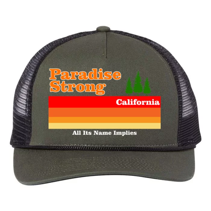 Paradise Strong Camp Fire California Retro Rope Trucker Hat Cap