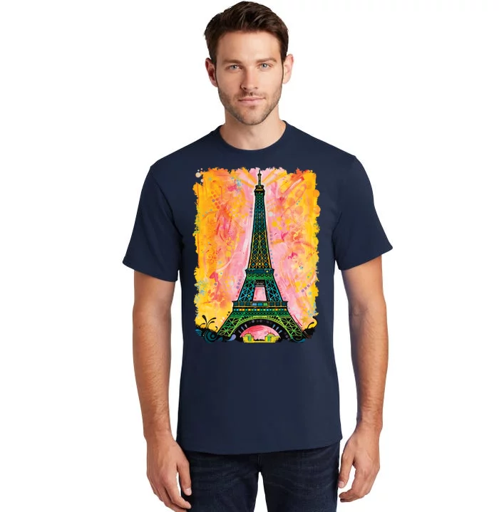 Paris France Colorful Eiffel Tower Tall T-Shirt