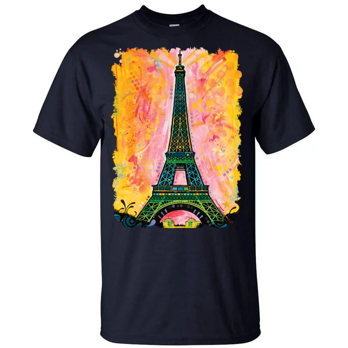 Paris France Colorful Eiffel Tower Tall T-Shirt