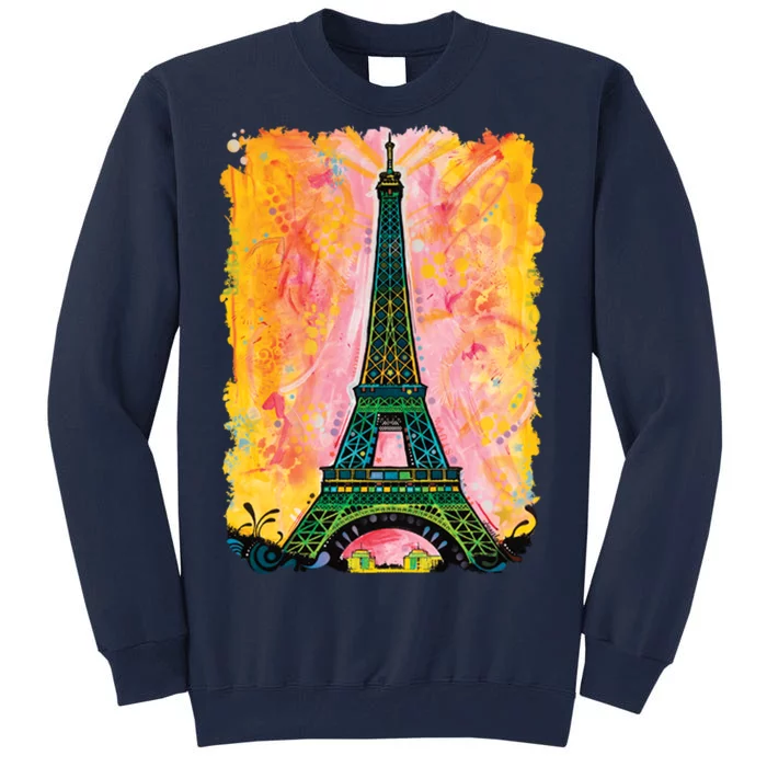 Paris France Colorful Eiffel Tower Tall Sweatshirt