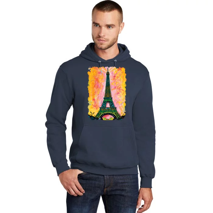 Paris France Colorful Eiffel Tower Tall Hoodie