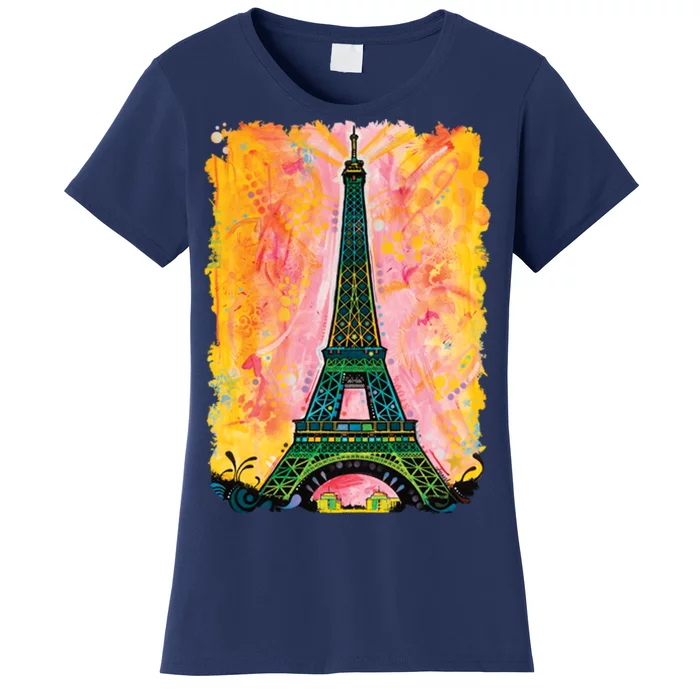 Paris France Colorful Eiffel Tower Women's T-Shirt