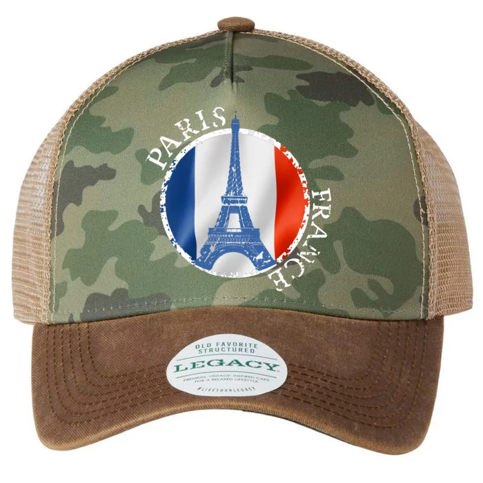 Paris France Peace Eiffel Tower Flag Legacy Tie Dye Trucker Hat