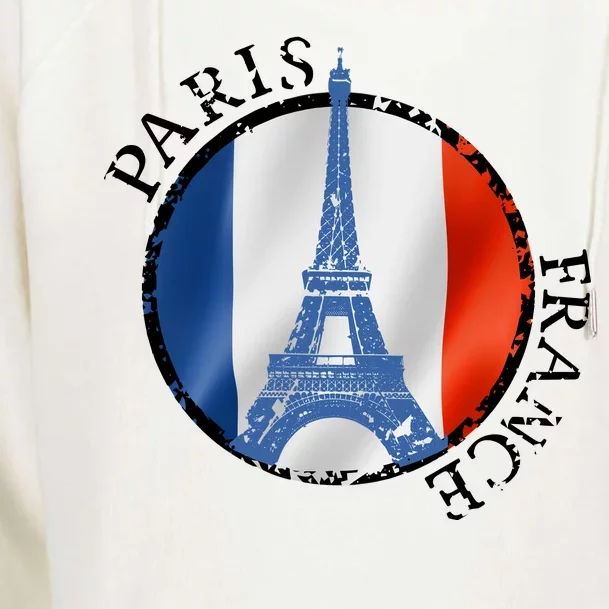 Paris France Peace Eiffel Tower Flag Womens Funnel Neck Pullover Hood