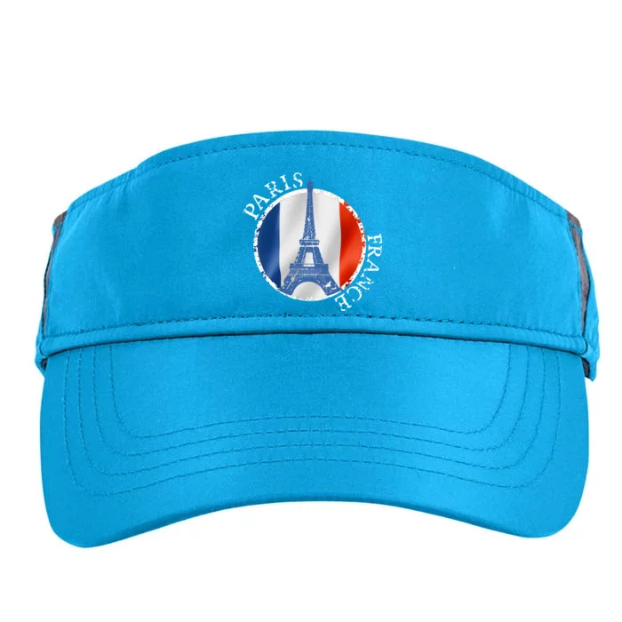 Paris France Peace Eiffel Tower Flag Adult Drive Performance Visor