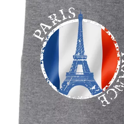 Paris France Peace Eiffel Tower Flag Doggie 3-End Fleece Hoodie