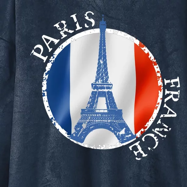 Paris France Peace Eiffel Tower Flag Hooded Wearable Blanket