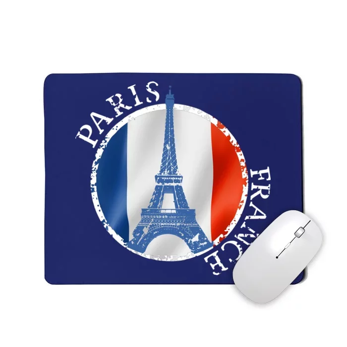 Paris France Peace Eiffel Tower Flag Mousepad