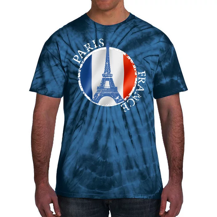 Paris France Peace Eiffel Tower Flag Tie-Dye T-Shirt