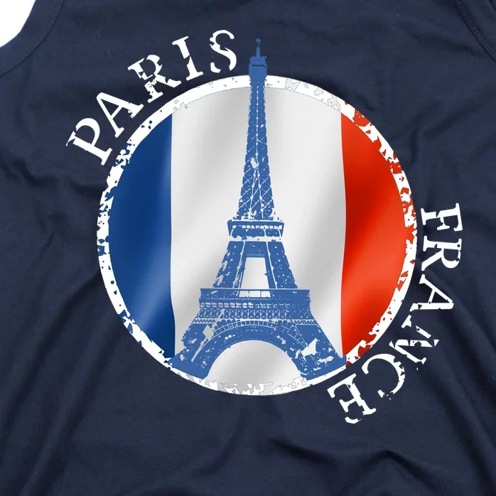 Paris France Peace Eiffel Tower Flag Tank Top