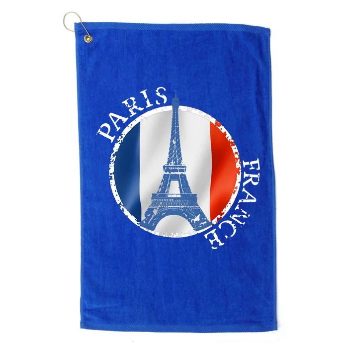 Paris France Peace Eiffel Tower Flag Platinum Collection Golf Towel