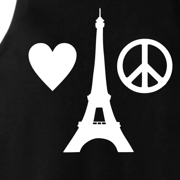 Paris Peace Sign Eiffel Tower Ladies Tri-Blend Wicking Tank