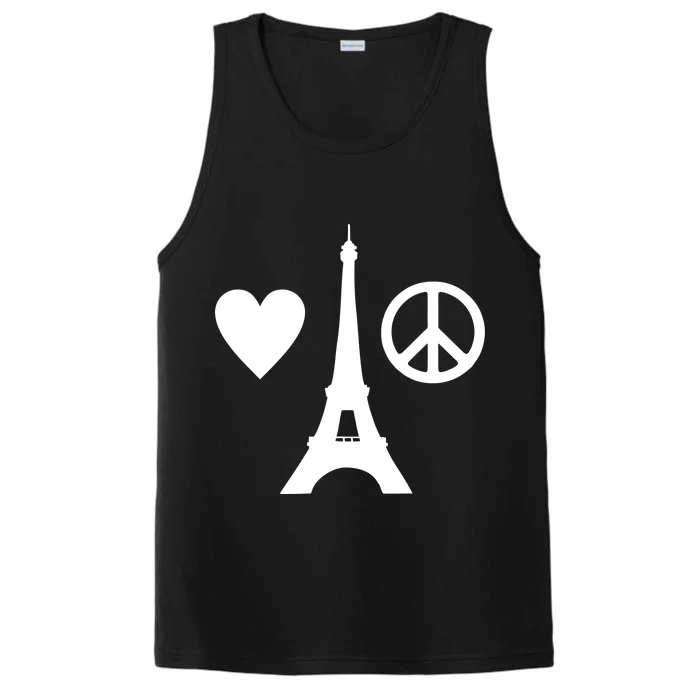 Paris Peace Sign Eiffel Tower Performance Tank