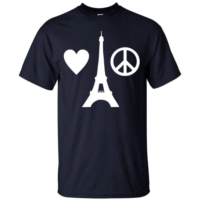 Paris Peace Sign Eiffel Tower Tall T-Shirt