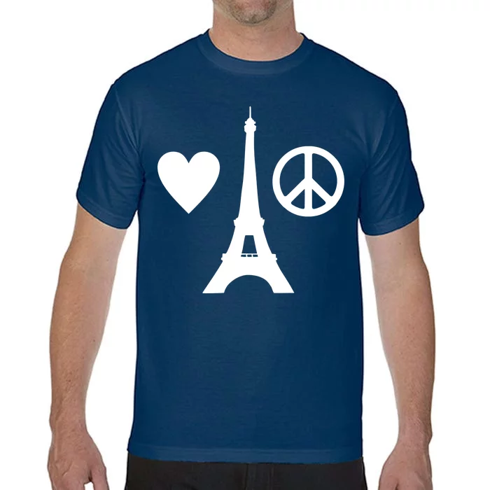 Paris Peace Sign Eiffel Tower Comfort Colors T-Shirt