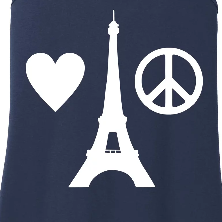 Paris Peace Sign Eiffel Tower Ladies Essential Tank