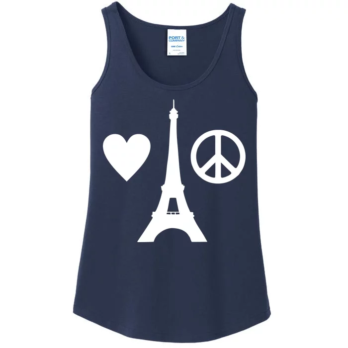 Paris Peace Sign Eiffel Tower Ladies Essential Tank