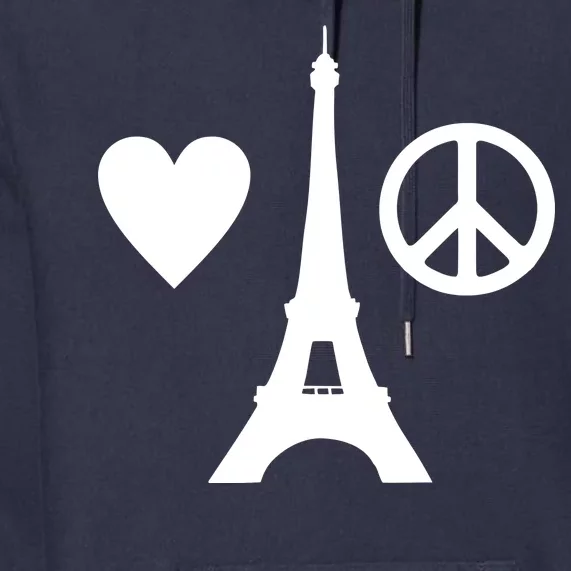 Paris Peace Sign Eiffel Tower Premium Hoodie