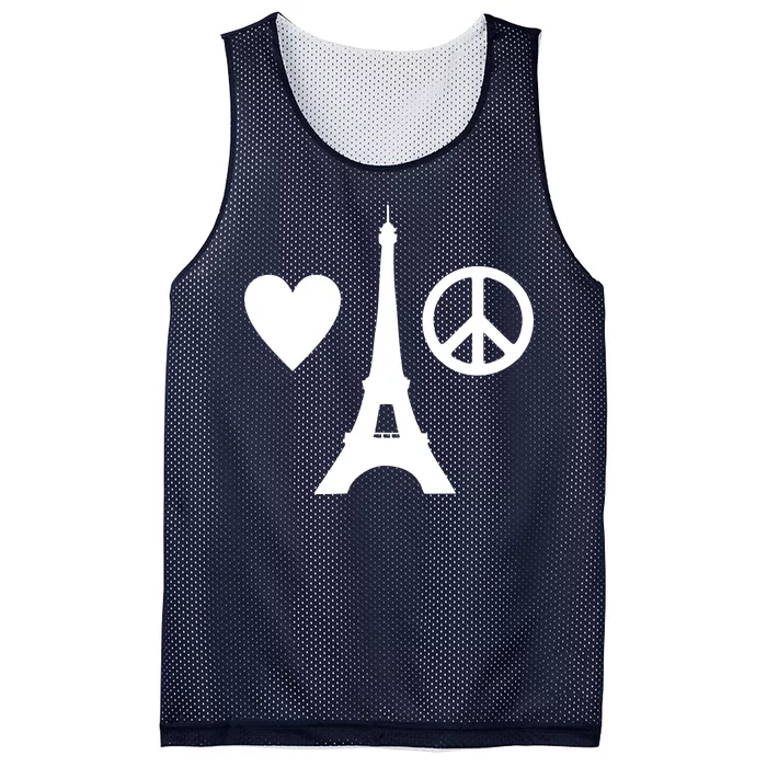 Paris Peace Sign Eiffel Tower Mesh Reversible Basketball Jersey Tank